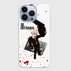 Чехол для iPhone 13 Pro с принтом ONE HITMAN в Екатеринбурге,  |  | Тематика изображения на принте: hagemanto | hitman | one punch man | one punchman | onepunchman | saitama | sensei | агент 47 | аниме | ван панч мен | ванпанчмен | лысый плащ | манга | сайтама | сильнейший человек | учитель | хитман | человек одинудар | человек одного у