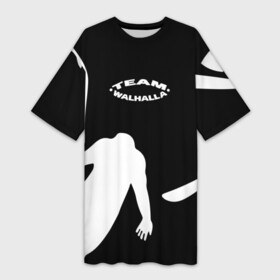 Платье-футболка 3D с принтом ВАЛЬГАЛЛА ТИМ  WALHALLA TEAM LOOGO в Екатеринбурге,  |  | anime | draken | mikey | tokyorevengers | walhalla | аниме | вальгала | дракен | иероглифы | кэн | манга | мандзиро | микки | рюгудзи | сано | символы | токийские мстители