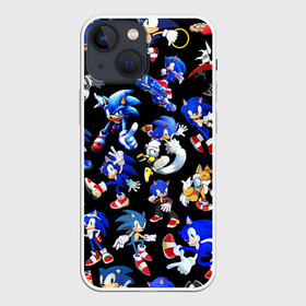 Чехол для iPhone 13 mini с принтом SONIC PATTERN HERO | СОННИК в Екатеринбурге,  |  | animal | games | hedgehog | sega | sonic | speed | speed sonic | быстрый ёж | ёж | ёжик | игры | персонаж | сега | синий ёж | скорость | соник