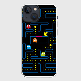 Чехол для iPhone 13 mini с принтом Пиксельный Пакман в Екатеринбурге,  |  | pacman | пакман | пиксел | пиксельный пакман | пэкмэн