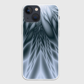 Чехол для iPhone 13 mini с принтом Лучи. Абстракция. в Екатеринбурге,  |  | fractal | geometric | gray | lines | pattern | rays | геометричный | геометрия | линии | лучи | серый | узор | фрактал