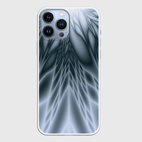 Чехол для iPhone 13 Pro Max с принтом Лучи. Абстракция. в Екатеринбурге,  |  | fractal | geometric | gray | lines | pattern | rays | геометричный | геометрия | линии | лучи | серый | узор | фрактал