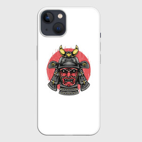 Чехол для iPhone 13 с принтом Красный Шлем Самурая в Екатеринбурге,  |  | азия | аниме | бушидо | воин | дракон | катана | китай | корея | маска | меч | самурай | шлем | япония