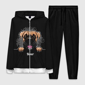 Женский костюм 3D с принтом Боксёр (Boxer) в Екатеринбурге,  |  | animal | boxer | bulldog | dog | fighting dog | pit bull | бойцовская собака | боксёр | бульдог | год собаки | друг человека | животное | кинолог | немецкий боксёр | пёс | питбуль | порода собак | собака боксёр | собаковод