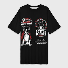Платье-футболка 3D с принтом Бостон Терьер (Boston Terrier) в Екатеринбурге,  |  | Тематика изображения на принте: a | boston terrier | bull terrier | bulldog | dog | terrier | бостон терьер | бостонский терьер | бульдог | бультерьер | год собаки | друг человека | животное | зверь | ищейка | кинолог | кость | пёс | собака бостон терьер