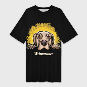Платье-футболка 3D с принтом Веймаранер (Weimaraner) в Екатеринбурге,  |  | animal | dog | hunting dog | weimaraner | веймаранер | веймарская овчарка | год собаки | друг человека | животное | зверь | кинолог | легавая | охотничья собака | пёс | порода собак | собака | собака веймаранер
