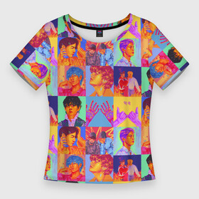 Женская футболка 3D Slim с принтом BTS  БТС  БИТИЭС  АРТ  ВСЕ УЧАСТНИКИ в Екатеринбурге,  |  | bts | bts boy | bts love | k pop | love yourself | айдол | битиэс | бтс | группа | ким тэ хен | солисты bts | участники группы | фанфик бтс | чон чонгук