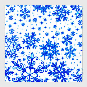 Магнитный плакат 3Х3 с принтом Белая Зима в Екатеринбурге, Полимерный материал с магнитным слоем | 9 деталей размером 9*9 см | Тематика изображения на принте: christmas | cold | happy new year | ice | merry christmas | new year | snow | snowflakes | winter | голубые снежинки | декабрь | зима | зимний орнамент | зимний узор | кристаллы | новогодний принт | новый год | подарок | природа | рождество