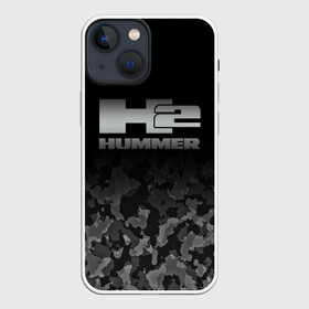 Чехол для iPhone 13 mini с принтом H2 | HUMMER LOGO в Екатеринбурге,  |  | auto | h1 | h2 | hammer | hmmwv | hummer | logo | авто | ам | военный | военный автомобиль | лого | логотип | милитари | миллитари | хаки | хамер | хаммер