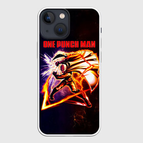 Чехол для iPhone 13 mini с принтом Молниеносный удар Сайтамы One Punch Man в Екатеринбурге,  |  | hagemanto | one punch man | one punchman | onepunchman | saitama | sensei | аниме | ван панч мен | ванпанчмен | лысый плащ | манга | сайтама | сильнейший человек | учитель | человек одинудар | человек одного удара