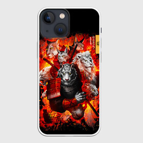Чехол для iPhone 13 mini с принтом Водяной Тигр 2022 и крупные кошки лев, рысь в Екатеринбурге,  |  | lyon | new year | samurai | tiger | кошка | лев | новый год | путь ниндзя | с наступающим | с новым годом | самурай | сегун | семь самураев | тигр | токио