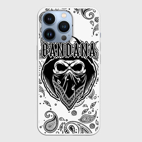 Чехол для iPhone 13 Pro с принтом BANDANA (SCULL) в Екатеринбурге,  |  | Тематика изображения на принте: bandana | bbt | big baby tape | kizaru | rap | trap | бандана | ббт | биг бейби тейп | кизару | реп | треп