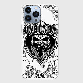 Чехол для iPhone 13 Pro Max с принтом BANDANA (SCULL) в Екатеринбурге,  |  | Тематика изображения на принте: bandana | bbt | big baby tape | kizaru | rap | trap | бандана | ббт | биг бейби тейп | кизару | реп | треп