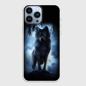 Чехол для iPhone 13 Pro Max с принтом ВОЛК БРОДЯГА в Екатеринбурге,  |  | animals | dark | gray | hunter | night | wolf | бродяга | волк | животные | звери | ночь | одиночка | охотник | серый | хищник