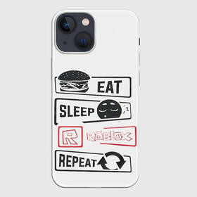 Чехол для iPhone 13 mini с принтом Roblox repeat в Екатеринбурге,  |  | eat | game | repeat | roblox | sleep