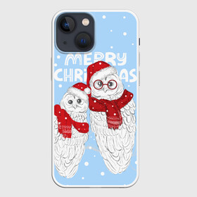 Чехол для iPhone 13 mini с принтом С Рождеством Совы в Екатеринбурге,  |  | 2022 | christmas | new year | животные | звери | зверюшки | кавай | милота | милый | нг | новогодний | новый год | рождество