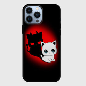 Чехол для iPhone 13 Pro Max с принтом КОТИК ДЬЯВОЛ   KITTY DEVIL в Екатеринбурге,  |  | Тематика изображения на принте: animals | cat | demon | devil | kitty | дьявол | животные | звери | котик | кошки