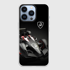 Чехол для iPhone 13 Pro с принтом Lamborghini F1 в Екатеринбурге,  |  | Тематика изображения на принте: bolid | car | f1 | lamborghini | motorsport | power | prestige | автомобиль | болид | италия | ламборгини | мощь | престиж