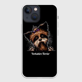 Чехол для iPhone 13 mini с принтом Собачка Йоркширский Терьер в Екатеринбурге,  |  | york | yorkshire terrier | год | друг человека | животное | зверь | йорк | йоркширский терьер | карманная собака | кость | мальтезе | мальтийская болонка | манчестер терьер | мини собачка | пёс | скайтерьер