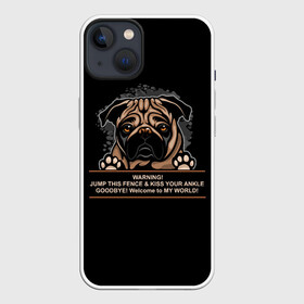 Чехол для iPhone 13 с принтом Собака Мопс в Екатеринбурге,  |  | bulldog | pug | pug dog | pug puppies | бульдог | год собаки | друг человека | дружные мопсы | дядя мопс | животное | зверь | кинолог | мопс | пёс | порода собак | собака боксёр | собака мопс | собаковод | четвероногий