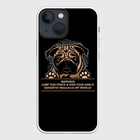 Чехол для iPhone 13 mini с принтом Собака Мопс в Екатеринбурге,  |  | bulldog | pug | pug dog | pug puppies | бульдог | год собаки | друг человека | дружные мопсы | дядя мопс | животное | зверь | кинолог | мопс | пёс | порода собак | собака боксёр | собака мопс | собаковод | четвероногий