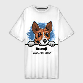 Платье-футболка 3D с принтом Собака Басенджи в Екатеринбурге,  |  | african dog | animal | basenji | congo terrier | dog | африканская собака | басенджи | год собаки | друг человека | животное | зверь | кинолог | конго терьер | пёс | собака басенджи | собаковод | четвероногий
