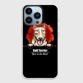 Чехол для iPhone 13 Pro с принтом Собака Бультерьер в Екатеринбурге,  |  | bull terrier | bulldog | dog | fighting dog | pit bull | terrier | бойцовская собака | бульдог | бультерьер | год собаки | друг человека | животное | зверь | кинолог | кость | пёс | питбуль | порода собак | собака