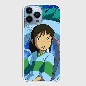 Чехол для iPhone 13 Pro Max с принтом Spirited awаy в Екатеринбурге,  |  | anime | chihiro ogino | dragon | ghibli | girl | haku | sen | spirit of the kohaku river | spirited away | аниме | девочка | дзибли | дракон | дух реки | сэн | тихиро | хаку