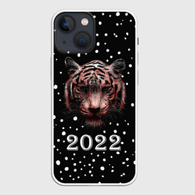 Чехол для iPhone 13 mini с принтом New Year Immortal Tiger в Екатеринбурге,  |  | 2022 | 22 | christmas | claus | deer | frost | immortal | new | santa | second | snow | spruce | symbol | team | three | tiger | tree | twenty | winter | year | второй | год | года | двадать | дед | елка | ель | зима | клаус | мороз | нового