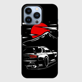 Чехол для iPhone 13 Pro с принтом MAZDA RX 7 | Мазда  при свете красной луны в Екатеринбурге,  |  | Тематика изображения на принте: car | drift | initinial d | mazda | mazda z | rx 7 | rx7 | дрифт | мазда | машина
