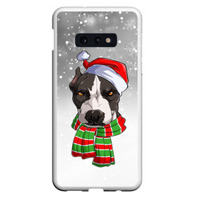 Чехол для Samsung S10E с принтом Новогодний Питбуль   New Years Pit bull в Екатеринбурге, Силикон | Область печати: задняя сторона чехла, без боковых панелей | christmas | dog | pit bull | santa | дед мороз | зима | новый год | питбуль | рождество | санта | снег | снежинка | собака | собачка | щенок