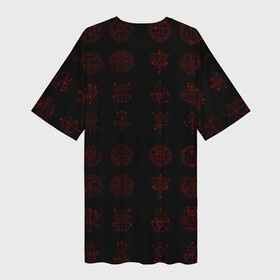 Платье-футболка 3D с принтом Символ палача рока  Doom в Екатеринбурге,  |  | doom | doom eternal | doom slayer | rune | runes | runes doom | дум | палач рока | руна | руны | символ | символы