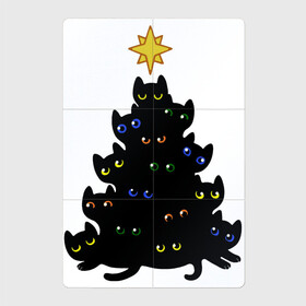 Магнитный плакат 2Х3 с принтом НовоКОТняя елка в Екатеринбурге, Полимерный материал с магнитным слоем | 6 деталей размером 9*9 см | animal | cat | christmas | new year | домашние | елка | елочка | ель | животные | звери | игрушки | коты | котэ | кошки | новый год | праздник | пушистая