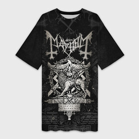 Платье-футболка 3D с принтом MAYHEM  A Season In Blasphemy в Екатеринбурге,  |  | a season in blasphemy | black metal | mayhem | блэкметал | группа | мейхем | метал | рок
