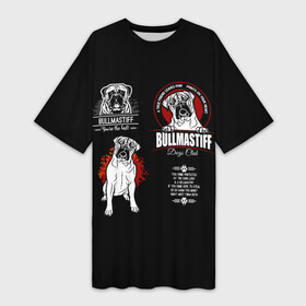 Платье-футболка 3D с принтом Собака Бульмастиф в Екатеринбурге,  |  | Тематика изображения на принте: animal | bulldog | bullmastiff | dog | mastiff | бульдог | бульмастиф | год собаки | друг человека | животное | зверь | кинолог | мастиф | пёс | порода собак | собака бульмастиф | собаковод | сторожевая собака