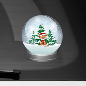 Наклейка на автомобиль с принтом Зимний шар с тигром в Екатеринбурге, ПВХ |  | зима | зимний шар | новый год | подарок | рождество | сказка | снег | снежный шар | тигр | холод | шар
