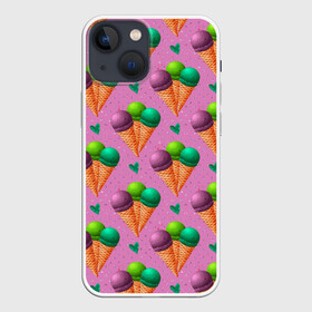Чехол для iPhone 13 mini с принтом Мороженое шарики в Екатеринбурге,  |  | десерт | мороженое | радость | сладость | шоколад