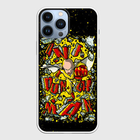 Чехол для iPhone 13 Pro Max с принтом Сайта пробивает стену One Punch Man в Екатеринбурге,  |  | Тематика изображения на принте: hagemanto | one punch man | one punchman | onepunchman | saitama | sensei | аниме | ван панч мен | ванпанчмен | лысый плащ | манга | сайтама | сильнейший человек | учитель | человек одинудар | человек одного удара