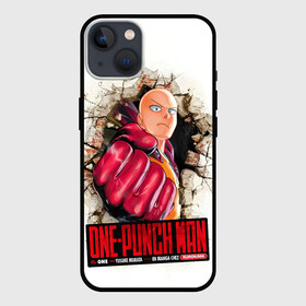 Чехол для iPhone 13 с принтом Сайтама пробивая стены One Punch Man в Екатеринбурге,  |  | hagemanto | one punch man | one punchman | onepunchman | saitama | sensei | аниме | ван панч мен | ванпанчмен | лысый плащ | манга | сайтама | сильнейший человек | учитель | человек одинудар | человек одного удара