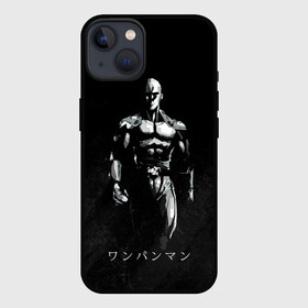 Чехол для iPhone 13 с принтом Эпичный Сайтама One Punch Man в Екатеринбурге,  |  | hagemanto | one punch man | one punchman | onepunchman | saitama | sensei | аниме | ван панч мен | ванпанчмен | лысый плащ | манга | сайтама | сильнейший человек | учитель | человек одинудар | человек одного удара