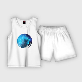 Детская пижама с шортами хлопок с принтом КОСМОС 2024 в Екатеринбурге,  |  | вселенная | галлактика | другие миры | звезды | космос | планеты