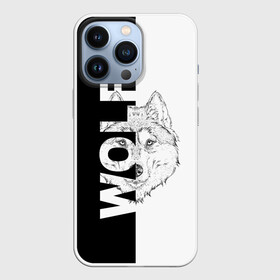 Чехол для iPhone 13 Pro с принтом WOLF (Волк) в Екатеринбурге,  |  | gray wolf | predator | the beast | volkolak | wolf | wolfhound | волк | волкодав | волколак | волчара | вурдалак | зверь | зов волка | морской волк | оборотень | оскал | рисунок волка | санитар леса | серый волк | хищник