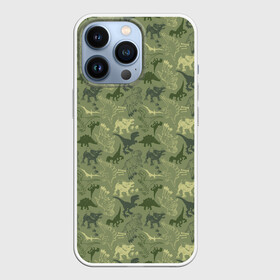 Чехол для iPhone 13 Pro с принтом Динозавры   Камуфляж в Екатеринбурге,  |  | camouflage | dinosaur | dinosaur era | pangolin | predator | pterodactyl | reptile | reptiloid | the dragon | the serpent | tyrannosaurus | динозавр | дракон | камуфляж | ледниковый период | птеродактиль | тираннозавр | хищник | эра