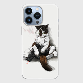 Чехол для iPhone 13 Pro с принтом Котик с пистолетом на стене  мем в Екатеринбурге,  |  | Тематика изображения на принте: cat | cats | mem | киса | кот | котенок | котик | котяра | котята | кошечка | кошка | мем | мемы | пистолет