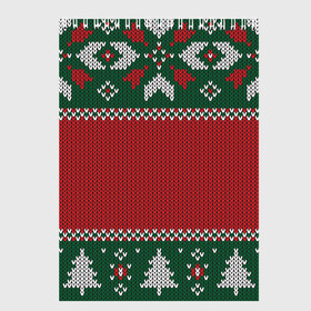 Скетчбук с принтом Knitted Christmas Pattern в Екатеринбурге, 100% бумага
 | 48 листов, плотность листов — 100 г/м2, плотность картонной обложки — 250 г/м2. Листы скреплены сверху удобной пружинной спиралью | background | christmas | holiday | knitted | knitted pattern | pattern | trees | winter | вязаный | вязаный узор | елки | зима | праздник | рождество | узор | фон