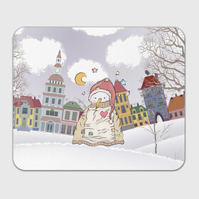 Прямоугольный коврик для мышки с принтом Одинокий снеговик в Екатеринбурге, натуральный каучук | размер 230 х 185 мм; запечатка лицевой стороны | brawl | brawl stars | brawlstars | lola | бравл | бравлстарс | лола | лоли | разрушитель