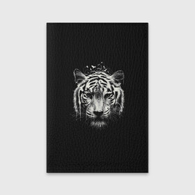 Обложка для паспорта матовая кожа с принтом Черно Белый Тигр. Head в Екатеринбурге, натуральная матовая кожа | размер 19,3 х 13,7 см; прозрачные пластиковые крепления | 2022 | 22 | black | head | muzzle | new | second | symbol | tiger | twenty | two | white | year | белый | второй | год | года | голова | двадцать | нового | новый | символ | тигр | черный