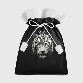 Подарочный 3D мешок с принтом Черно Белый Тигр. Head в Екатеринбурге, 100% полиэстер | Размер: 29*39 см | 2022 | 22 | black | head | muzzle | new | second | symbol | tiger | twenty | two | white | year | белый | второй | год | года | голова | двадцать | нового | новый | символ | тигр | черный