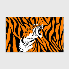 Бумага для упаковки 3D с принтом Тигровый окрас в Екатеринбурге, пластик и полированная сталь | круглая форма, металлическое крепление в виде кольца | Тематика изображения на принте: 2022 | aggressive | brindle color | fangs | in profile | new year | open mouth | predator | tiger | year of the tiger | агрессивный | в профиль | год тигра | клыки | новый год | открытая пасть | тигр | тигровый окрас | хищник