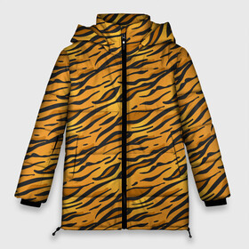 Женская зимняя куртка Oversize с принтом Тигровый Окрас (Tiger) в Екатеринбурге, верх — 100% полиэстер; подкладка — 100% полиэстер; утеплитель — 100% полиэстер | длина ниже бедра, силуэт Оверсайз. Есть воротник-стойка, отстегивающийся капюшон и ветрозащитная планка. 

Боковые карманы с листочкой на кнопках и внутренний карман на молнии | animal | beast | cat | predator | tiger | амурский тигр | белый тигр | год тигра | животное | зверь | кот | полосатая кошка | саблезубый тигр | тигр | хищник | царь джунглей | шерхан